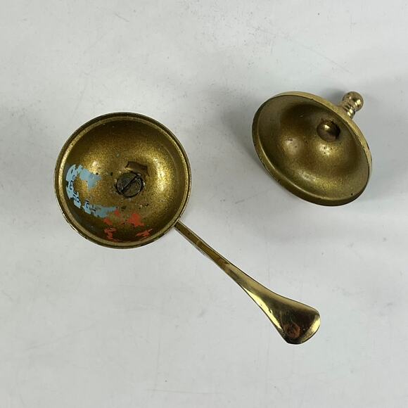 Vtg Brass Enamel Incense Burner Lamp Miniature Handpainted Middle Eastern Decor - Picture 7 of 16